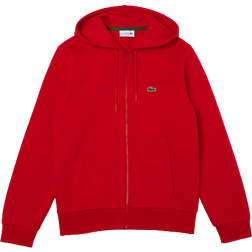 Lacoste Men's Kangaroo Pocket Fleece Zipped Sweatshirt - Red