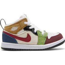 Nike Air Jordan 1 Mid SE Messy Room TD - White/Black/Pearl White/Gym Red