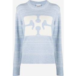 Ganni Blue Intarsia Sweater