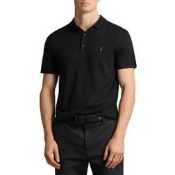 AllSaints Mode Merino Short Sleeve Polo Shirt Black