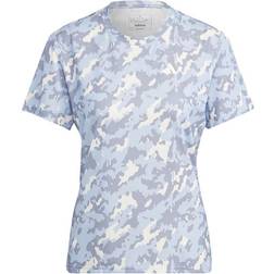 Adidas Own the Run Camo Running Tee - Blue Dawn