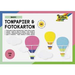 folia Tonpapier- und Fotokarton-Block BASIC, A6, 60 Blatt
