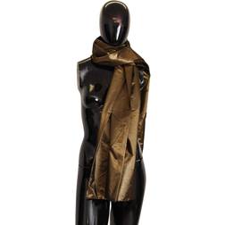 Dolce & Gabbana Gold Blend Shawl Wrap Metallic Bronze Women's Scarf