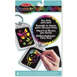 Melissa & Doug Scratch Art Key Chain Party Pack Activity Kit 6 Key Chains