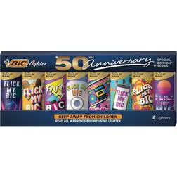 Bic Pocket Lighter Special Edition Flick My Collection Assorted Unique Lighter Designs 8 Count Pack of Lighters