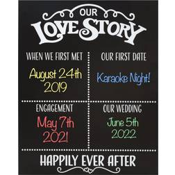 JennyGems Our Love Story Personalized Wedding Sign Chalkboard