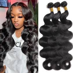 YIBUSI 10A Body Wave Bundles Natural Black 3-pack