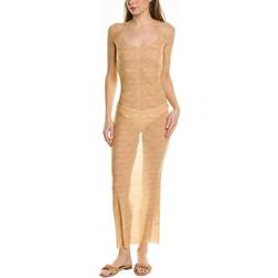 WeWoreWhat Mesh Scoop Maxi Slip Dress beige