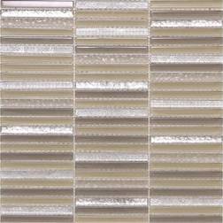 Apollo Tile 5 11.8-in Waterfall Cream Linear Glass Mosaic Tile 4.83 Sq ft/case