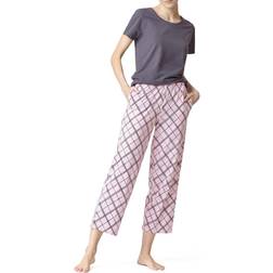 Hue Women's Sleepwell Pajama skimmer set with Temperature Regulating Technology Asphalt Asphalt