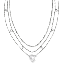 Kendra Scott Arden Multi Strand Necklace - Silver/Crystal