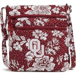Vera Bradley Collegiate Triple Zip Hipster Crossbody Bag - Cardinal/White Rain Garden With University Of Oklahoma Logo