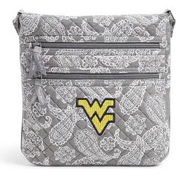 Vera Bradley Collegiate Triple Zip Hipster Crossbody Bag - Gray/White Bandana With West Virginia University Logo