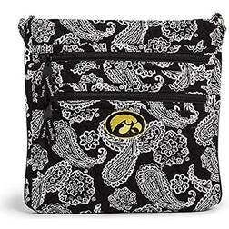 Vera Bradley Collegiate Triple Zip Hipster Crossbody Bag - Black/White Bandana With University Of Iowa Logo