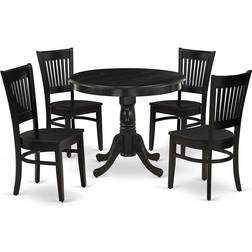 East West Furniture ‎ANVA5-BLK-W Dining Set 36" 5