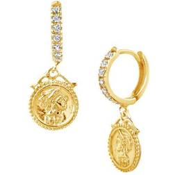 Sterling Forever Vermeil Drop Earrings - Gold/Transparent