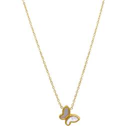Adornia Butterfly Necklace - Gold/White