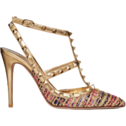 Valentino Garavani Raffia Rockstud - Gold Multicolour