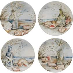 Certified International Coastal Landscape Set of 4 Salad Dessert Plate