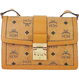 MCM Small Tracy Monogram Crossbody Bag - Cognac Brown