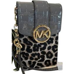 Michael Kors Carmen Small Logo Smartphone Crossbody Bag - Heather Gray Multi