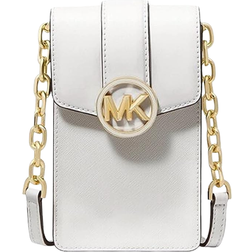 Michael Kors Carmen Small Logo Smartphone Crossbody Bag - Optic White