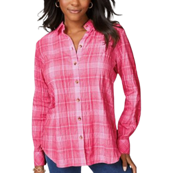 Foxcroft Rhea Plaid Easy Care Button-up Shirt - Pure Pink