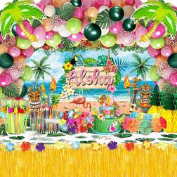 Whymeo Party Decorations Hawaiian Luau 161pcs