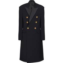 Balmain Long officer coat black