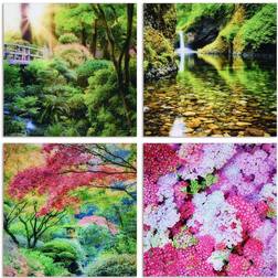 Empire Art Direct Maples, Waterfalls & Yarrows Frameless Floating Reverse Glass Nature Scapes Wall Decor