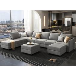 Honbay Sectional Modular Couch U Shaped Sofa 138.2"