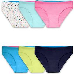 Fruit of the Loom Girl's Breathable Underwear Pack 6 Underwear, bikini/assorted