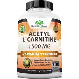NaturaLife Labs L-Carnitine 1,500 mg High Potency Supports Energy Production, Supports Memory/Focus