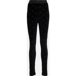 Dolce & Gabbana Black Flocked leggings