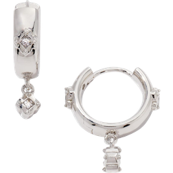 Kendra Scott Joelle Huggie Earrings - Silver/Crystal
