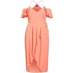 City Chic Elegant Maxi Dress Plus Size - Melon