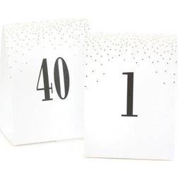 Gold dots table number tents