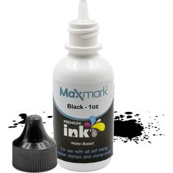 Maxmark premium refill ink for self inking stamps and stamp pads, black 1 oz