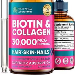 Liquid Biotin & Collagen for Hair Growth 20000mcg Support