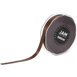 Jam Paper Double Faced Satin Ribbon 3/8 Inch Wide x 25 Yards Chocolate Brown Sold Individually