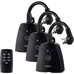 HBN Outdoor indoor wireless remote control dual 3-prong outlet weatherproof heavy