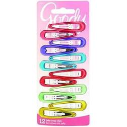 Goody Snap Hair Clips, Girls, Assorted Gel Colors, 12-count, Pack 11942260