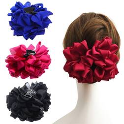 Pcs Large Silk Flower Bow Hair Claw Jaw Clips