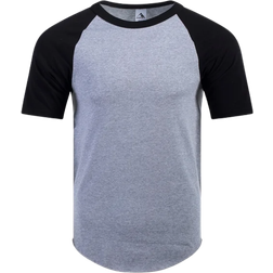 Augusta Men's Short Sleeve Baseball T-shirt - Athletic Heather/Black