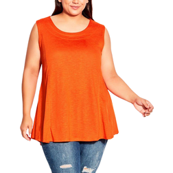 Avenue Fit N Flare Tank - Orange