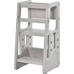 Qaba Toddler Tower with Adjustable Platform, Toddler Kitchen Stool Helper Step