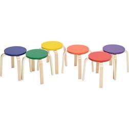 ECR4Kids Kids Bentwood Stacking Stools 6-pcs