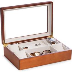 Bey-Berk Wood Valet Box Cherry Wood Cherry Wood