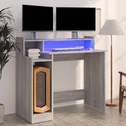 vidaXL with Lights Engineered Wood Writing Desk