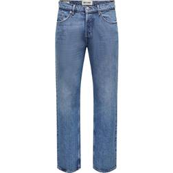 Only & Sons Edge Loose Jeans - Blue/Medium Blue Denim